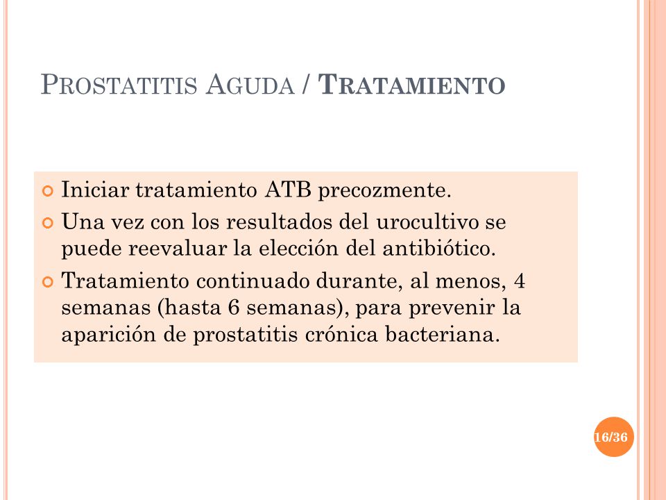 opciones de tratamiento para la prostatitis bacteriana crónica